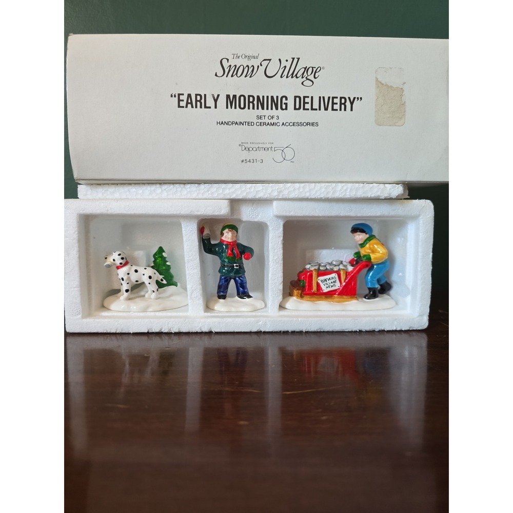 Dept 56 Snow Village Early Morning Delivery Set of 3 Ceramic Figurines 5431-3 - Picture 14 of 14